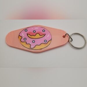 Vintage Style Pink Donut Keychain